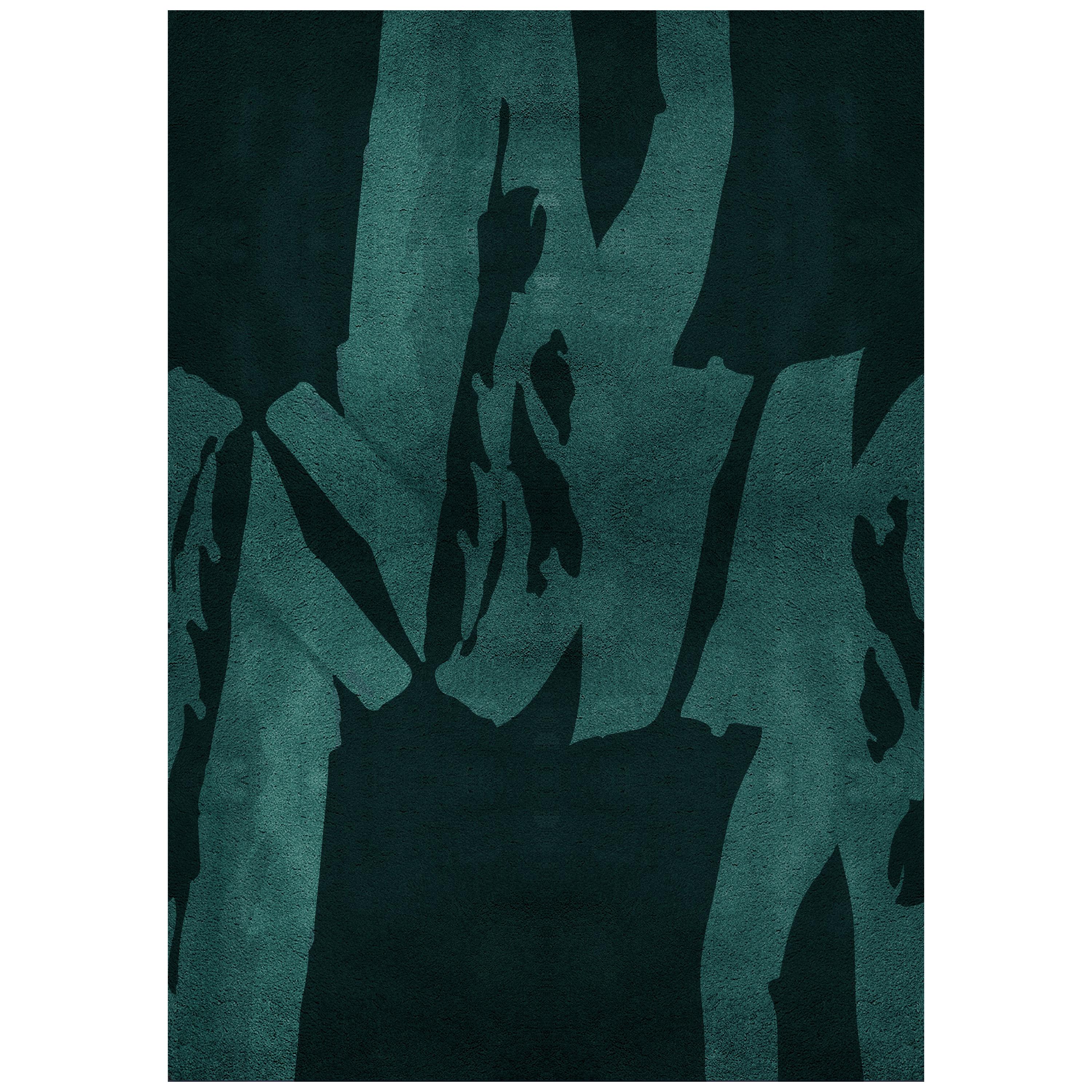 Triology  Rug in Hand-Tufted Wool & Botanical Silk by Rug'Society For Sale