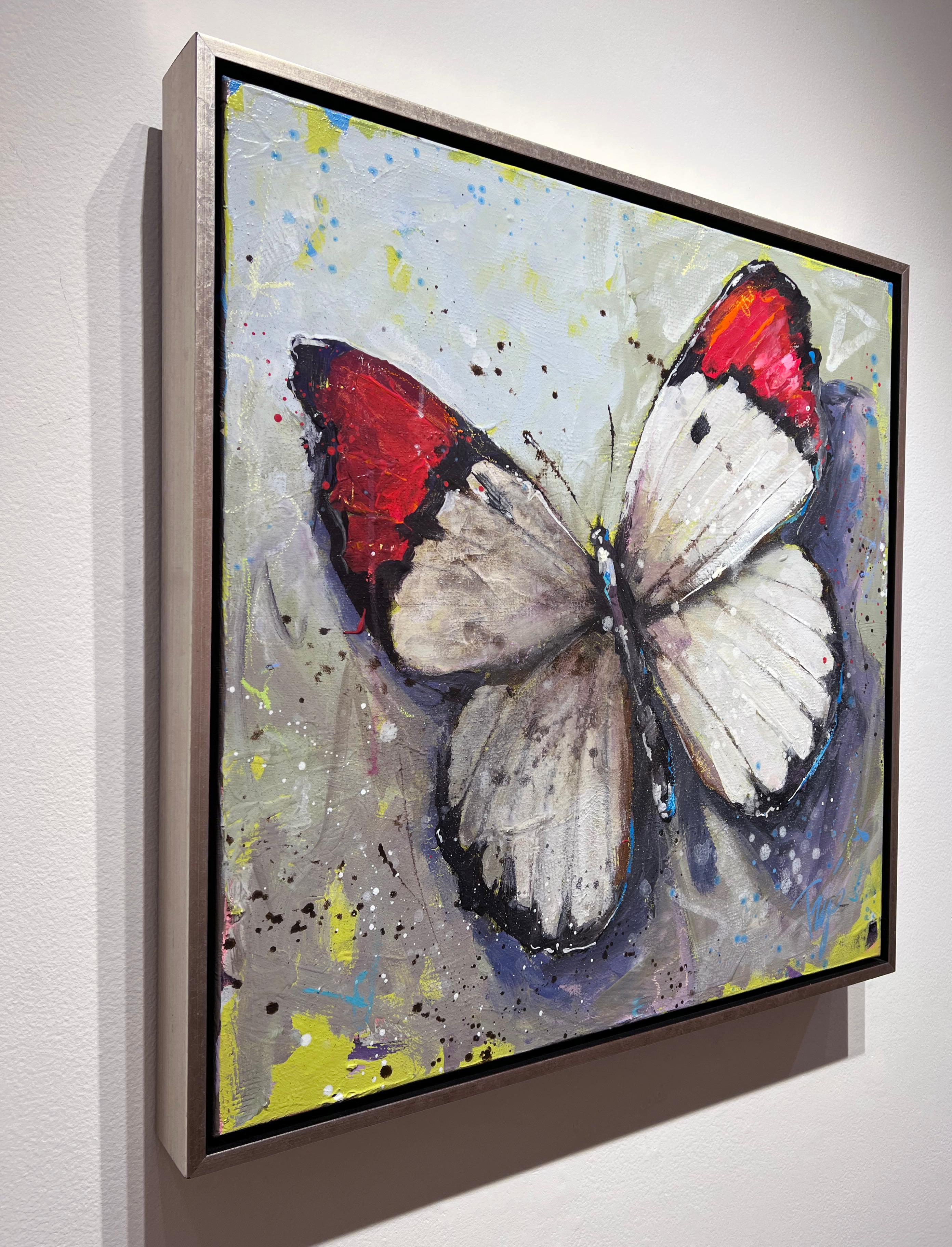 « Trip Park », « Another Fly », peinture à l'huile abstraite sur toile, 24 x 24 en vente 2