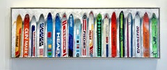 Trip Park, "Classic Skis", 24x72 Vintage Mountain Snow Skis Painting on Canvas
