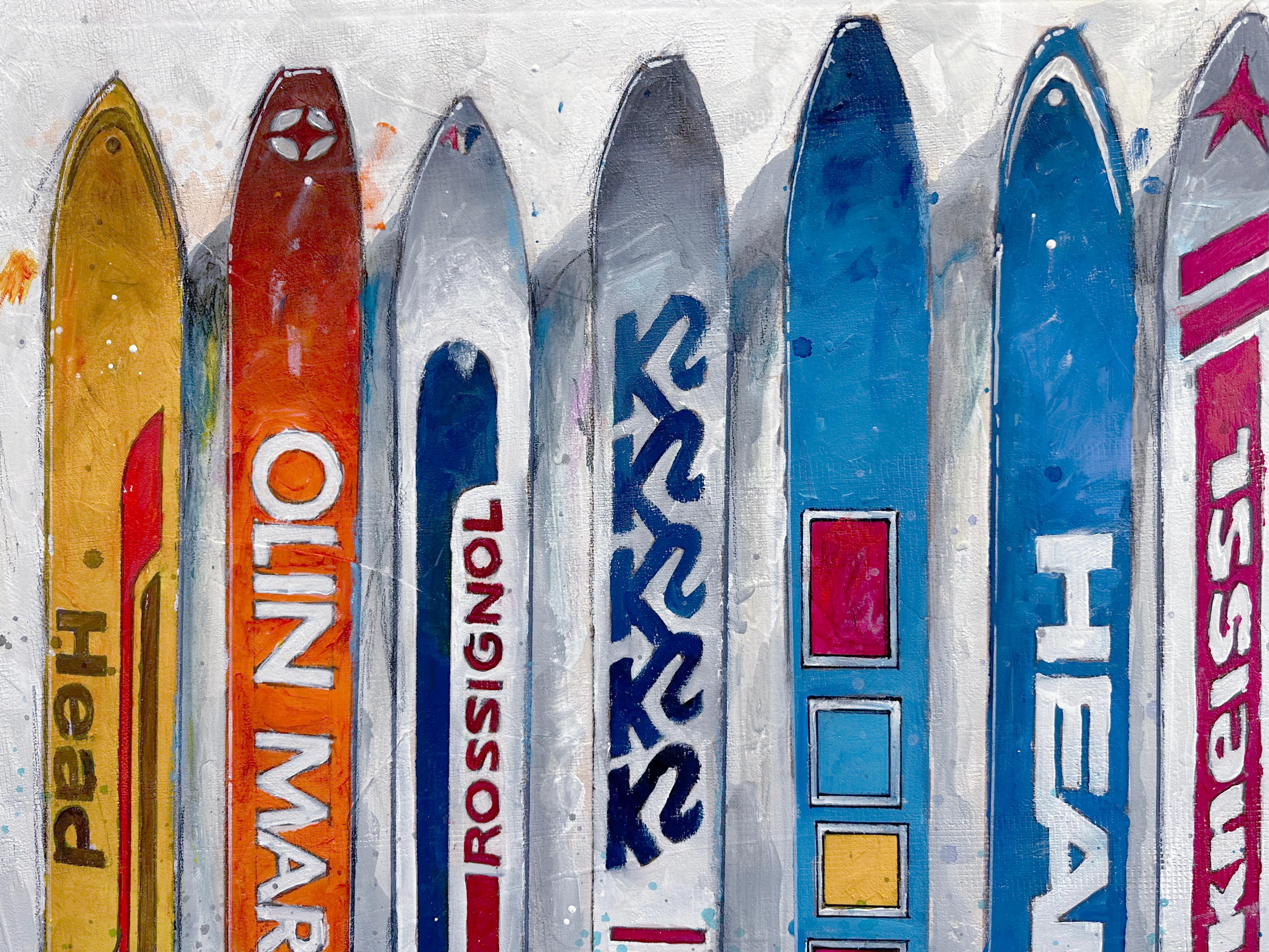 Trip Park, « Classic Skis », peinture vintage de skis de montagne sur toile, 24 x 72 2