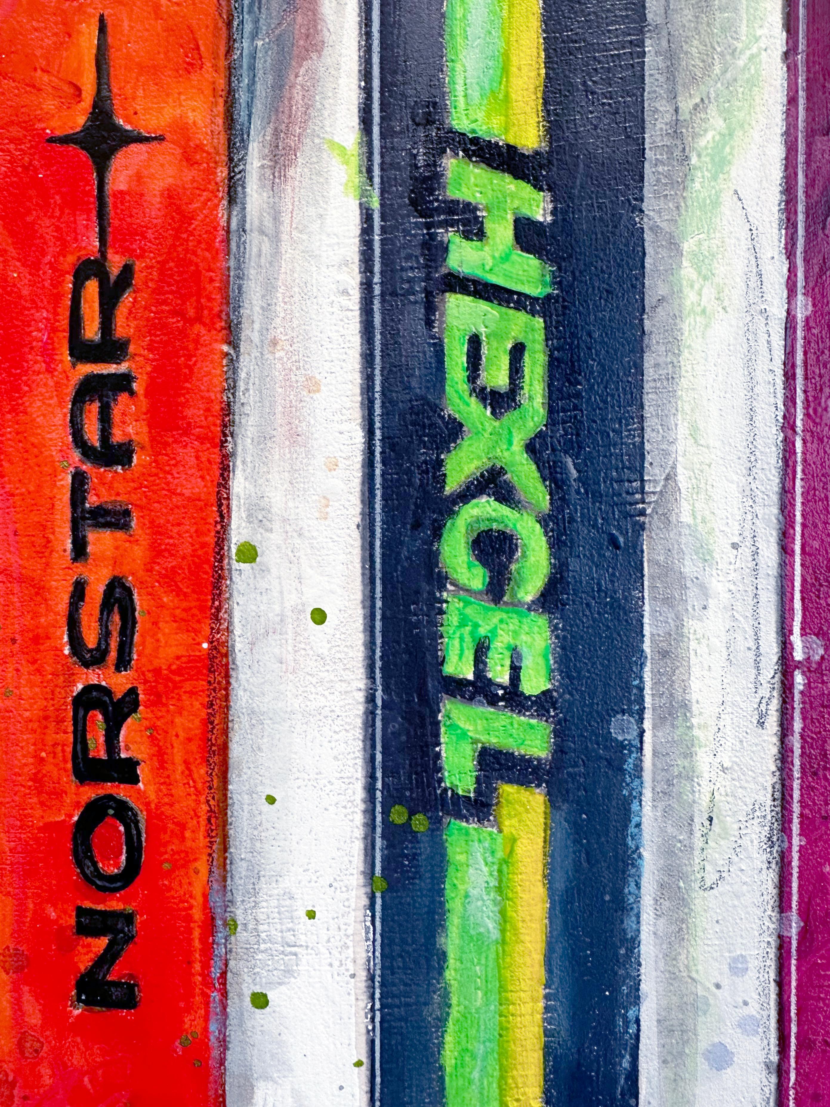 Trip Park, « Classic Skis », peinture vintage de skis de montagne sur toile, 24 x 72 5