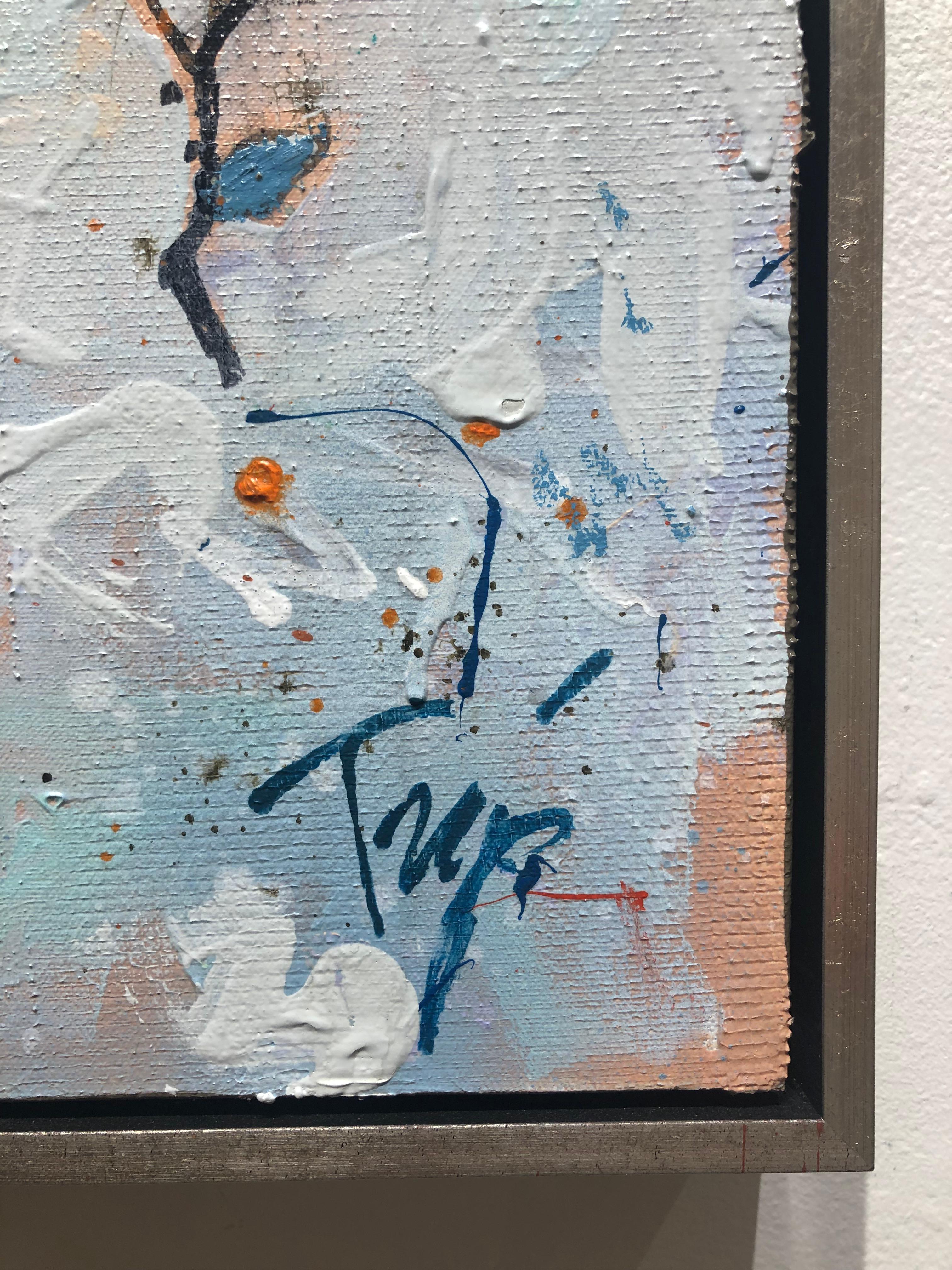 Trip Park, «ppie Flies », peinture à l'huile sur toile à fleurs fantaisistes de papillons en vente 4