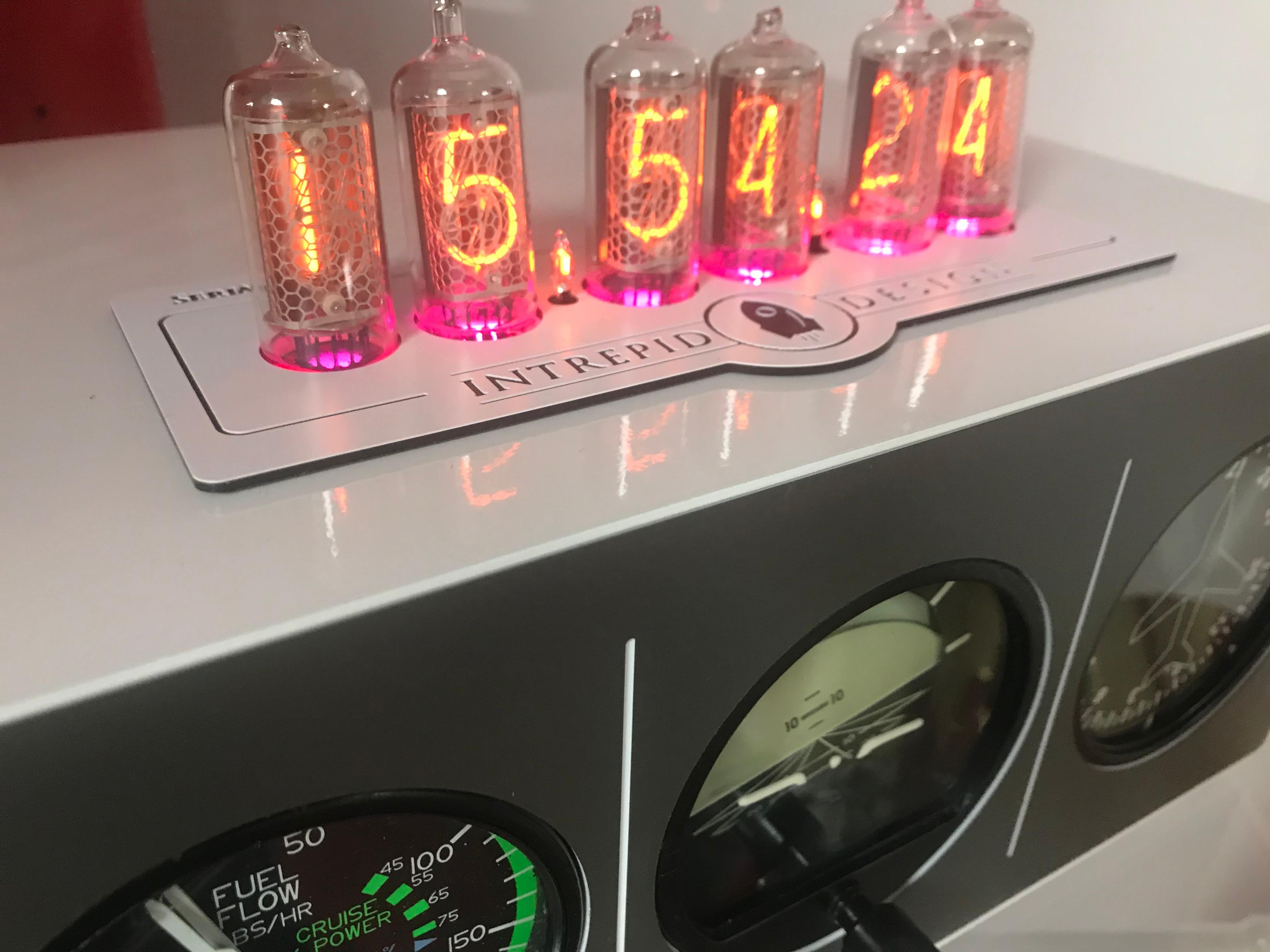 British Triple Aircraft Instrument Nixie Clock For Sale