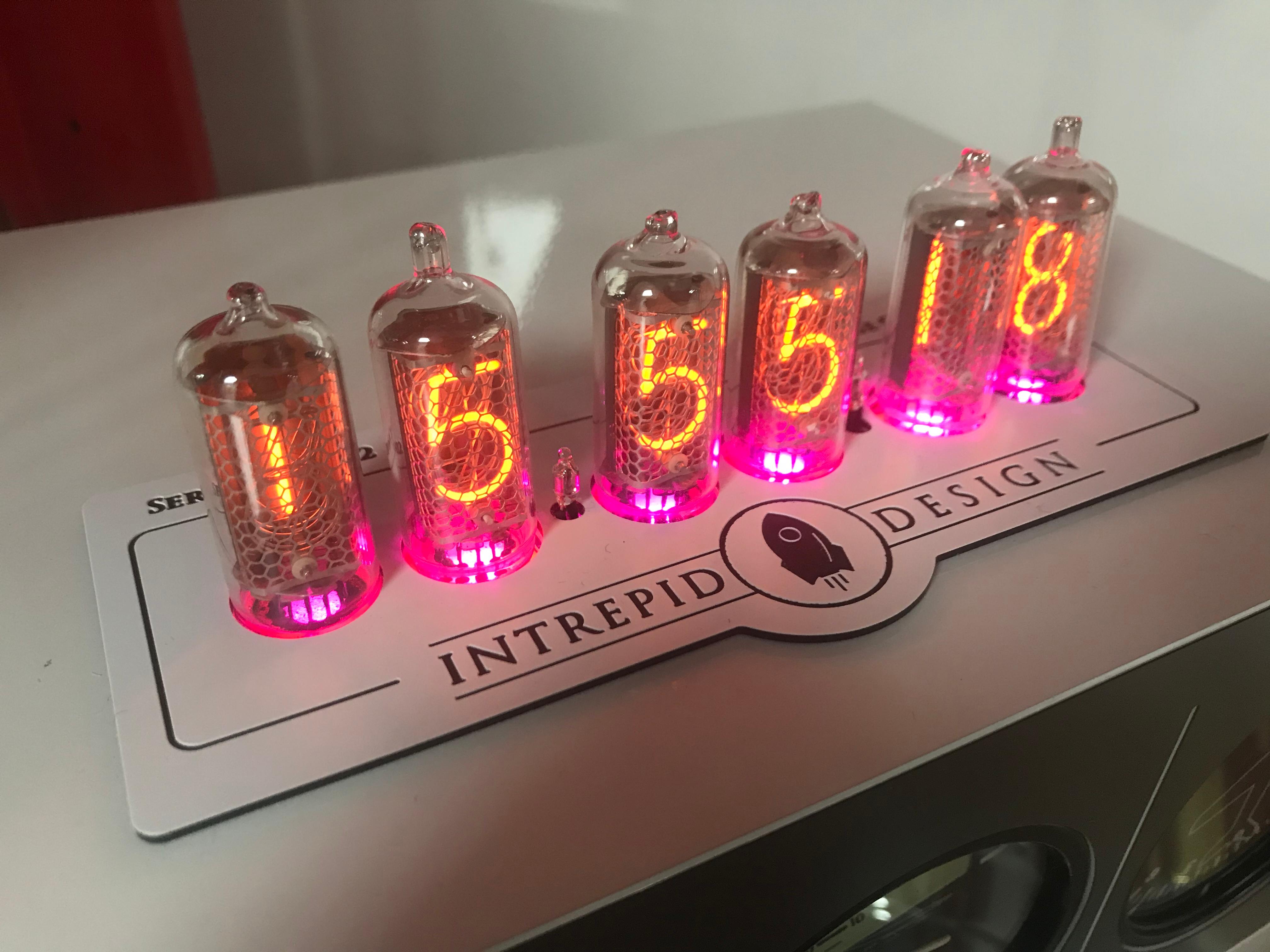 Contemporary Triple Aircraft Instrument Nixie Clock For Sale