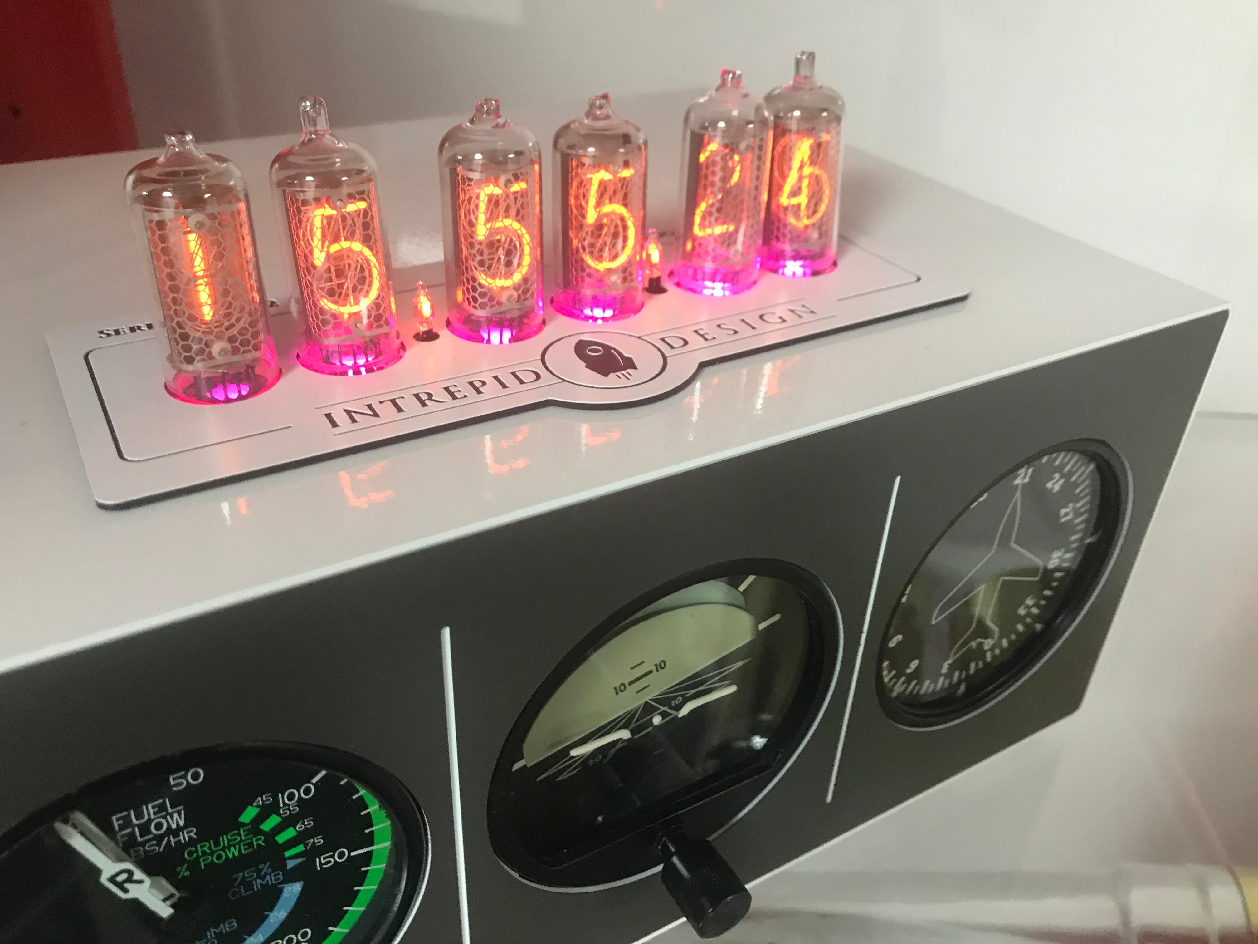 Triple Aircraft Instrument Nixie Clock For Sale 1