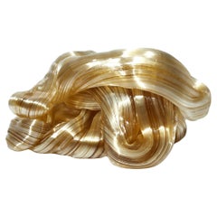 Triple Amber, an abstract piled mass glass sculpture by Maria Bang Espersen