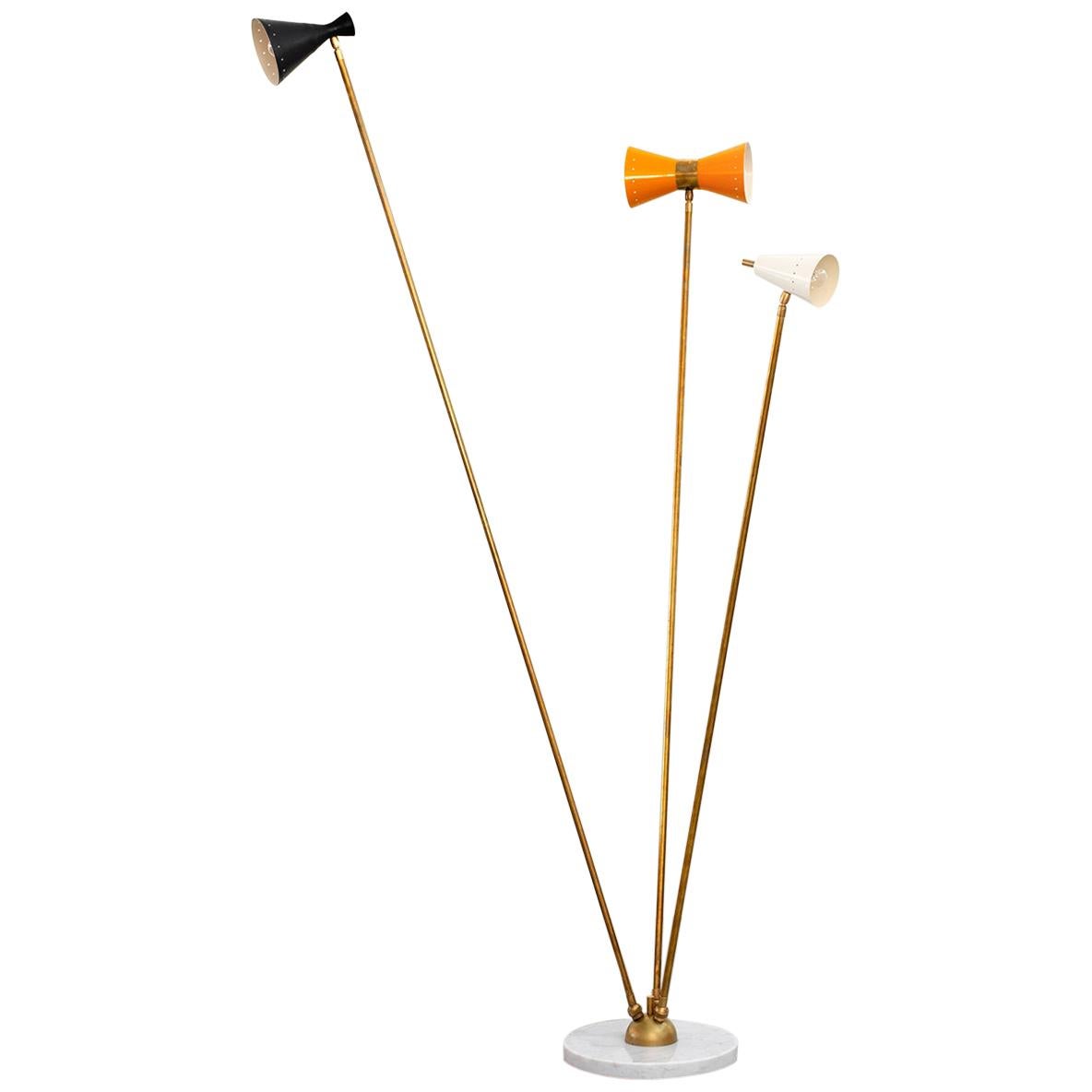 Italienische Stehlampe mit drei Armen