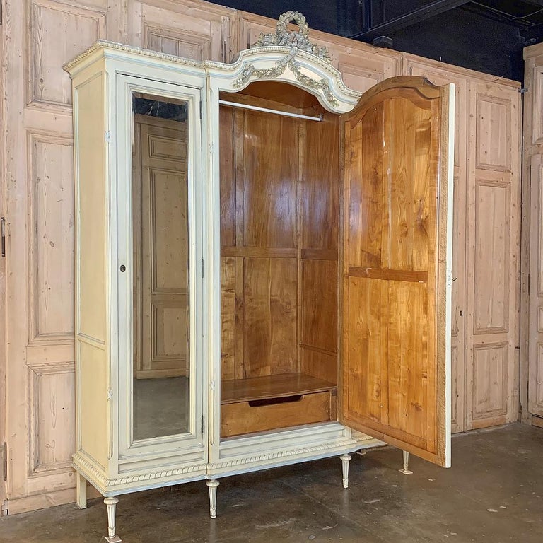 Triple Armoire, Antique Italian Louis XVI Painted For Sale at 1stdibs