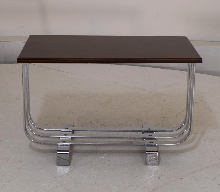 Streamlined Moderne Triple Band Table by KEM Weber For Sale