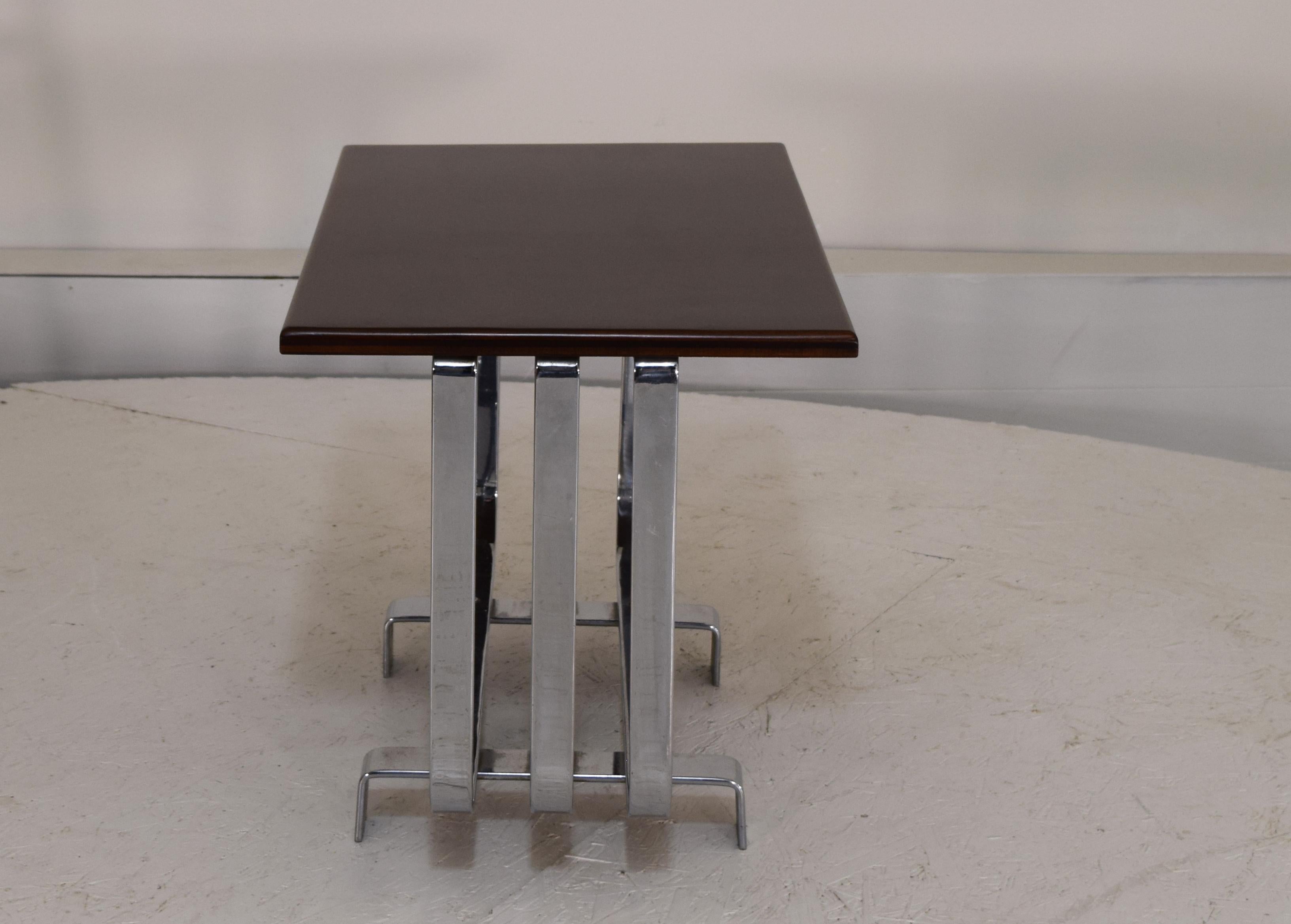 Streamlined Moderne Triple Band Table by KEM Weber