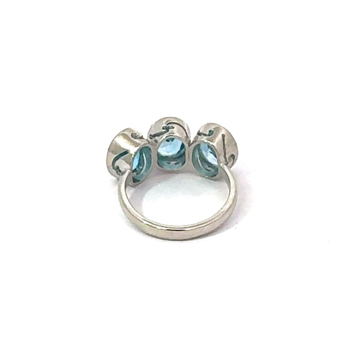 in vendita:  Anello unisex sfaccettato con triplo topazio blu per lui in A. Silver 925 4