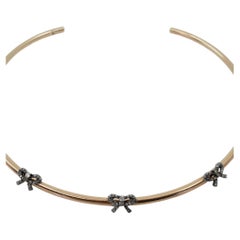 Triple Bow Necklace Diamond Neck Bangle Collar Victorian Style J Dauphin