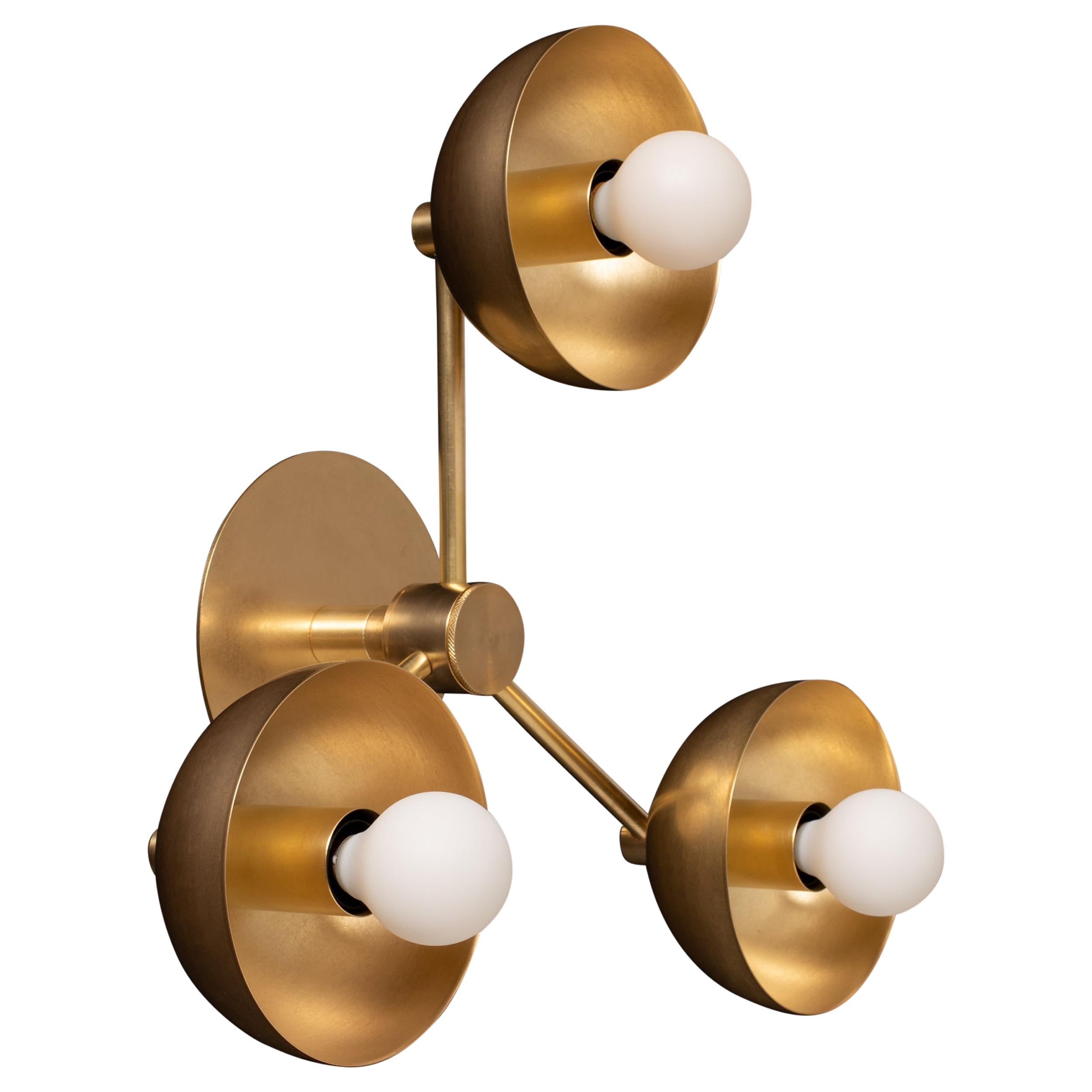 Triple Brass Dome Wall Sconce Tala Porcelain I, Lighting Fixture