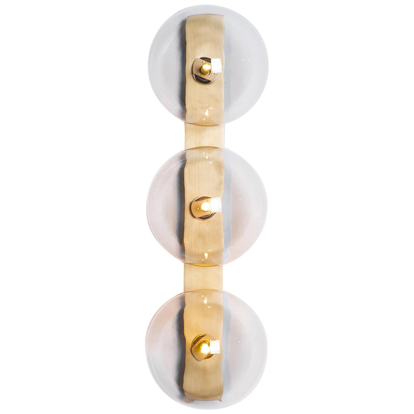 Oslo Triple Brass Wall Sconce by Schwung