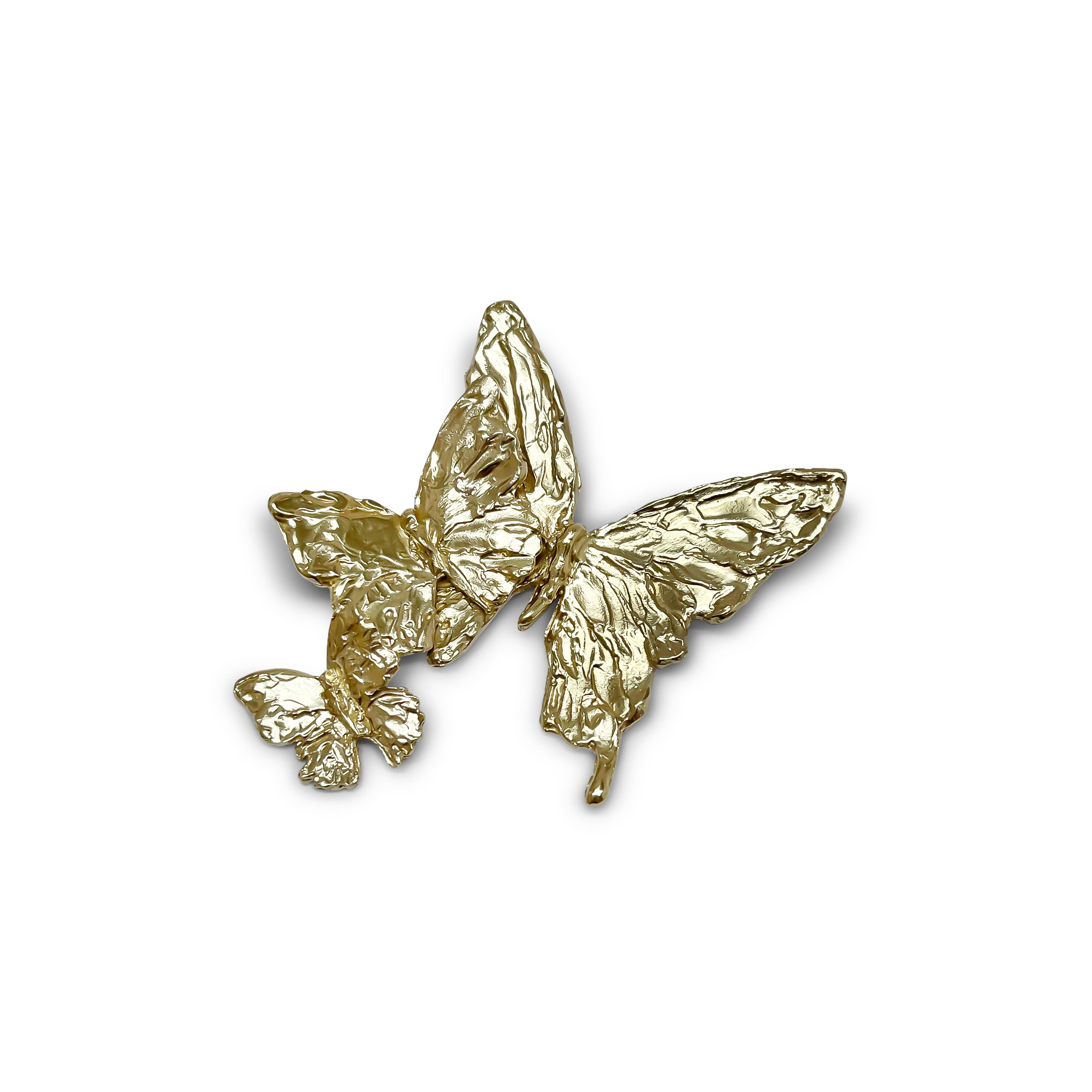 Contemporary Triple Butterfly Collar in Brass For Sale
