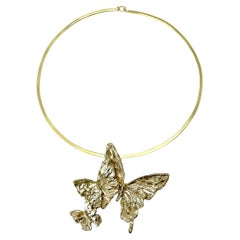 Triple Butterfly Collar in Brass