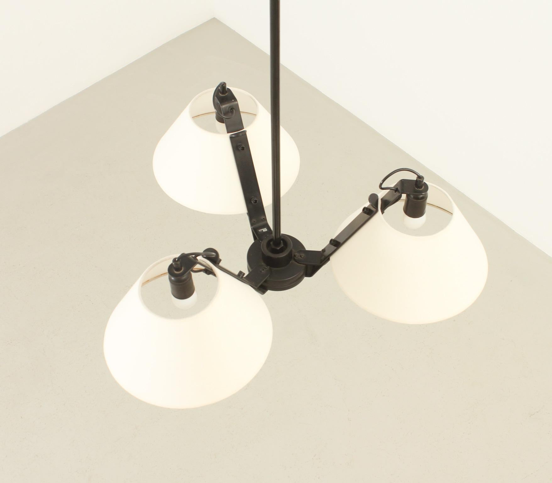 Triple Ceiling Lamp by Antoni Blanc for Metalarte, Spain, 1980 For Sale 1
