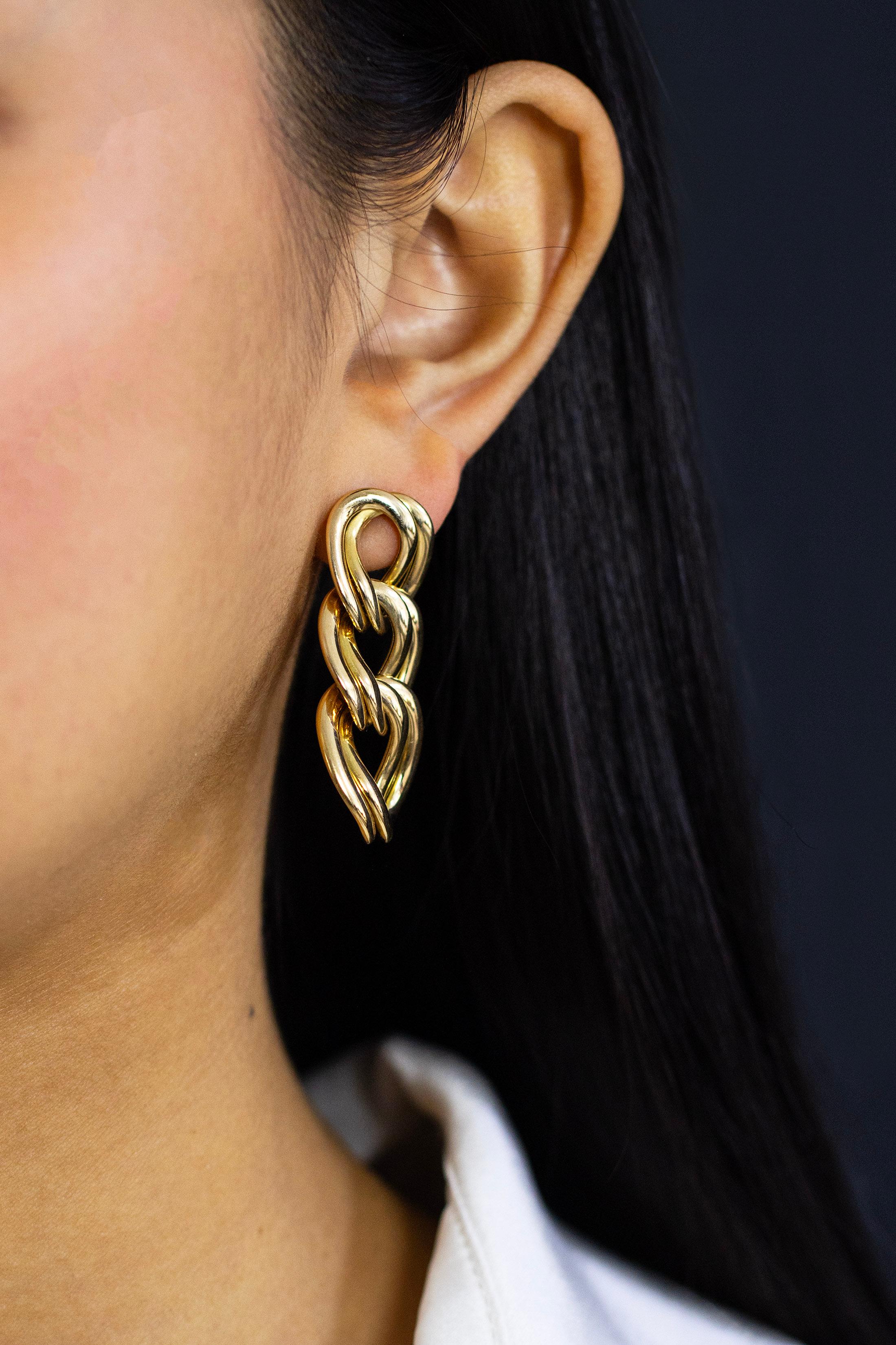 three chain earrings