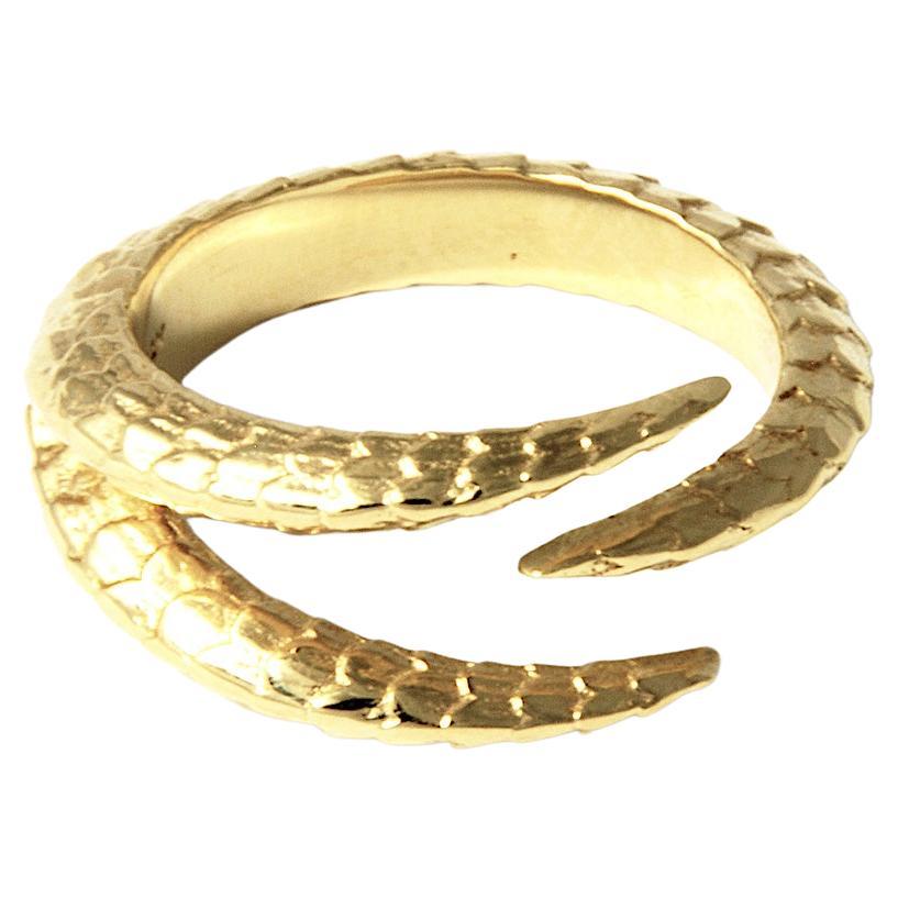Triple Claw Bangle / 14k Yellow Gold Plated For Sale
