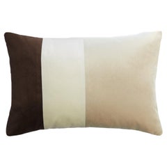 Cuscino triplo in velluto marrone beige