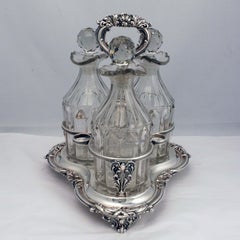 Victorian Set of Three Decanters on Fitted Stand