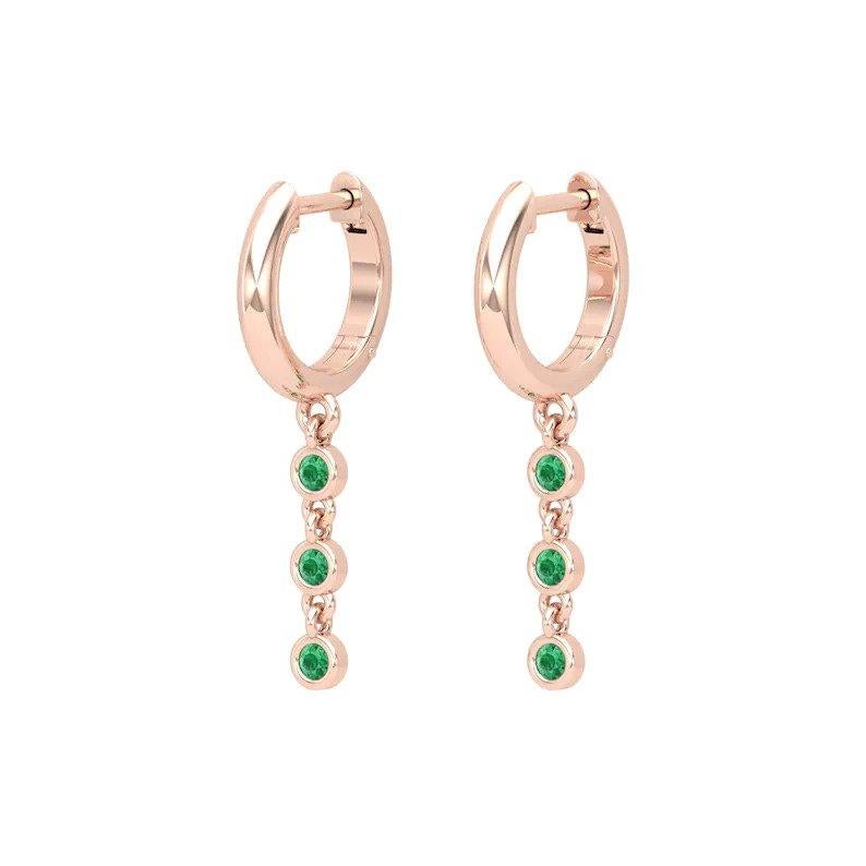Cast in 14 karat gold. These beautiful earrings are hand set in .60 carats of emeralds. Available in yellow, rose and white gold.  Sold in a pair, can be bought as a single piece ($1300)  

FOLLOW MEGHNA JEWELS storefront to view the latest
