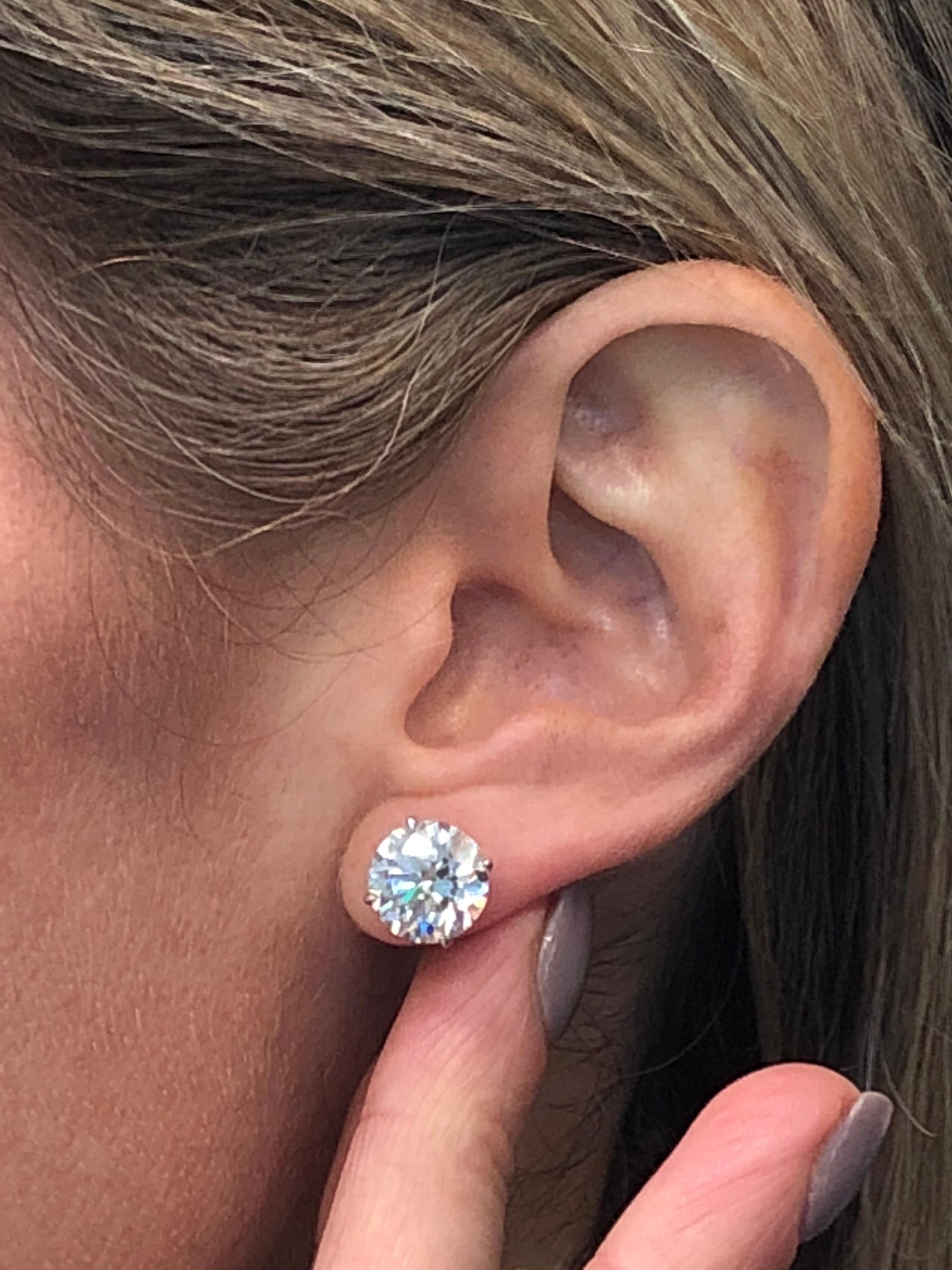 3/4 carat diamond earrings actual size