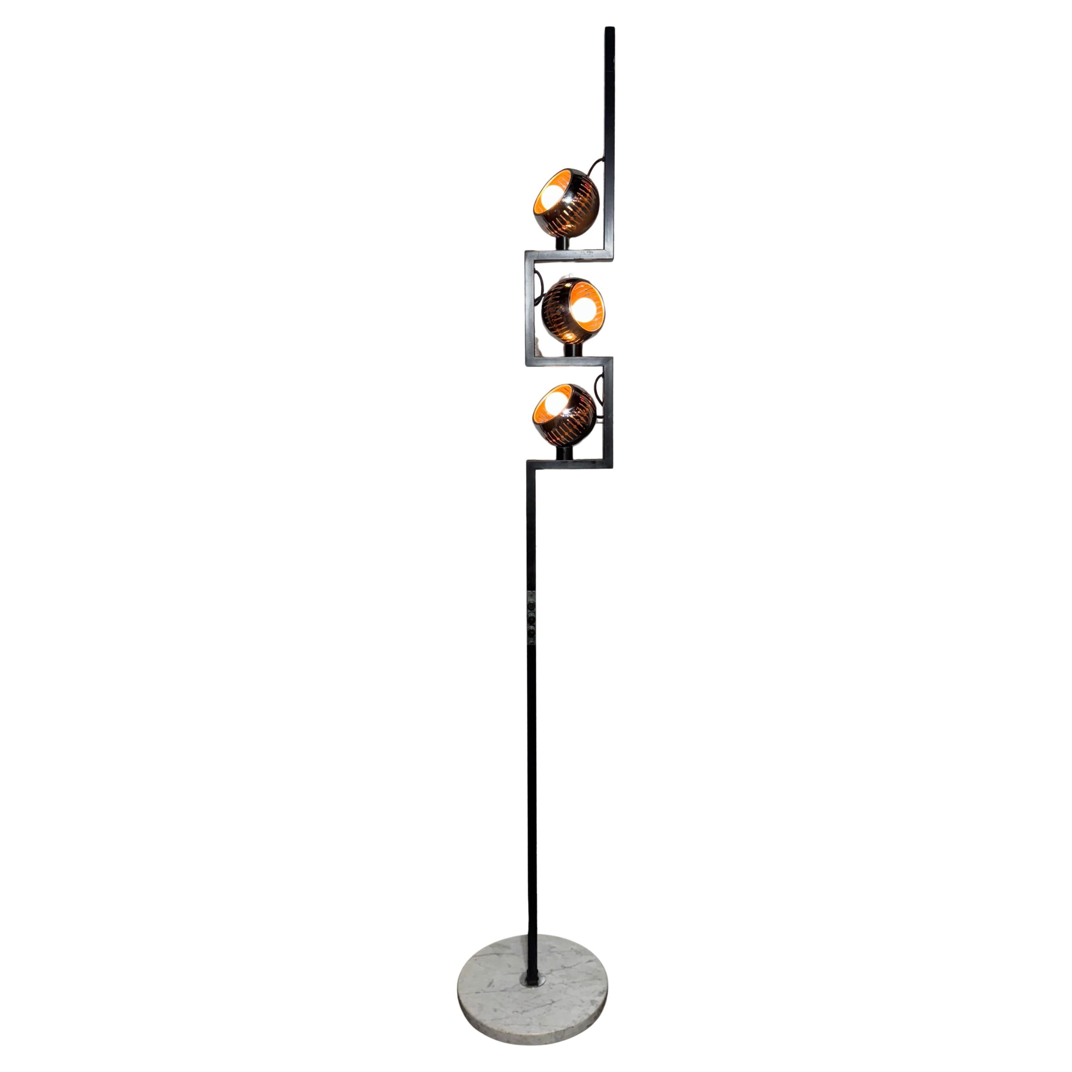Triple Eyeball Stehleuchte von Angelo Lelli für Arredoluce, 1960er Jahre / Marmorsockel im Angebot