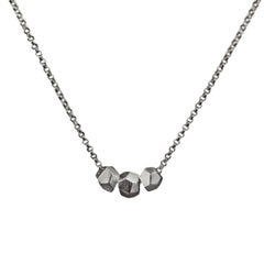 Triple Facet Pendant Necklace in Sterling Silver 925 by Leonie Simpson