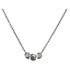 Triple Facet Pendant Necklace in Sterling Silver 925 by Leonie Simpson