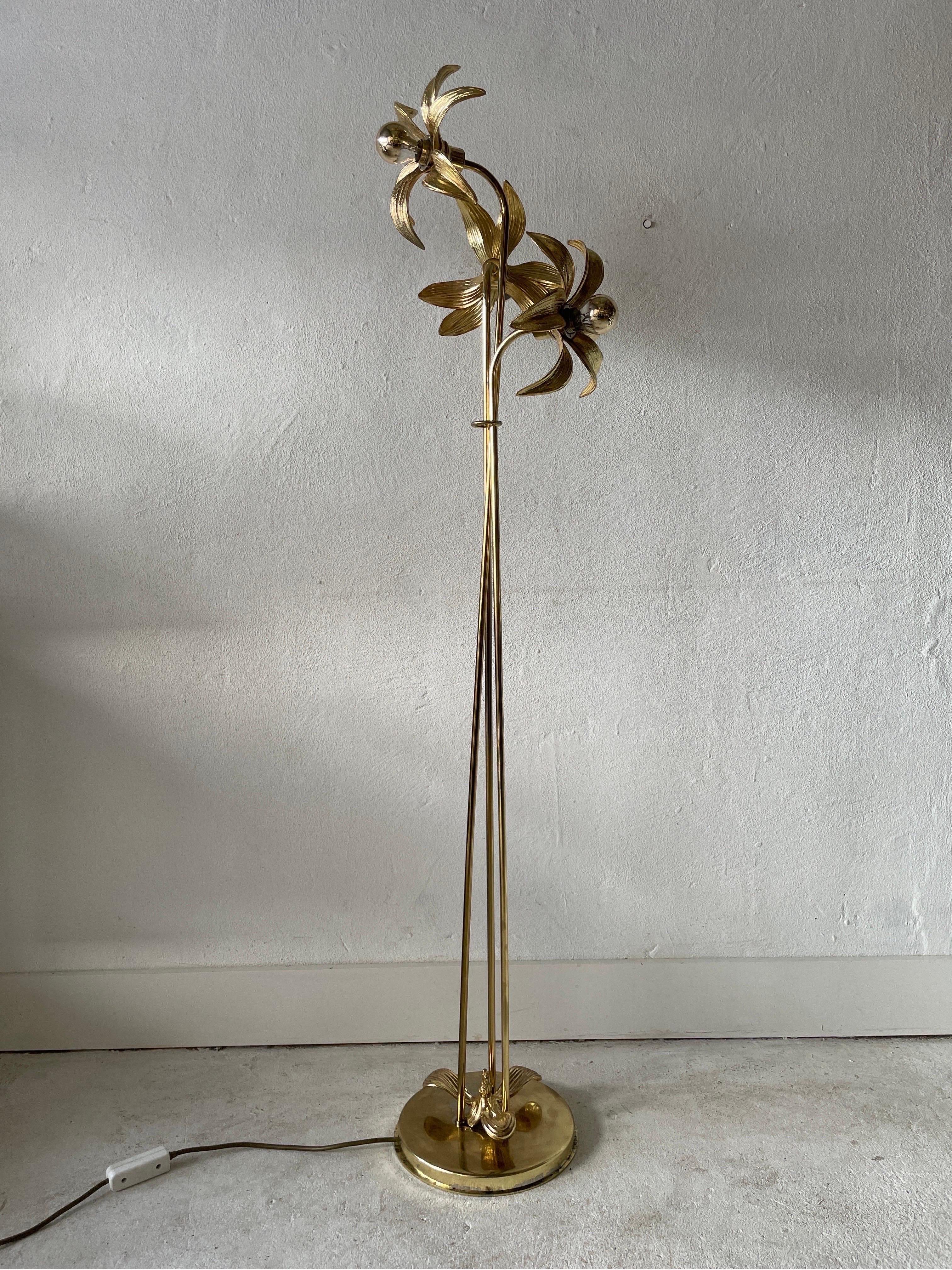 brass flower floor lamp