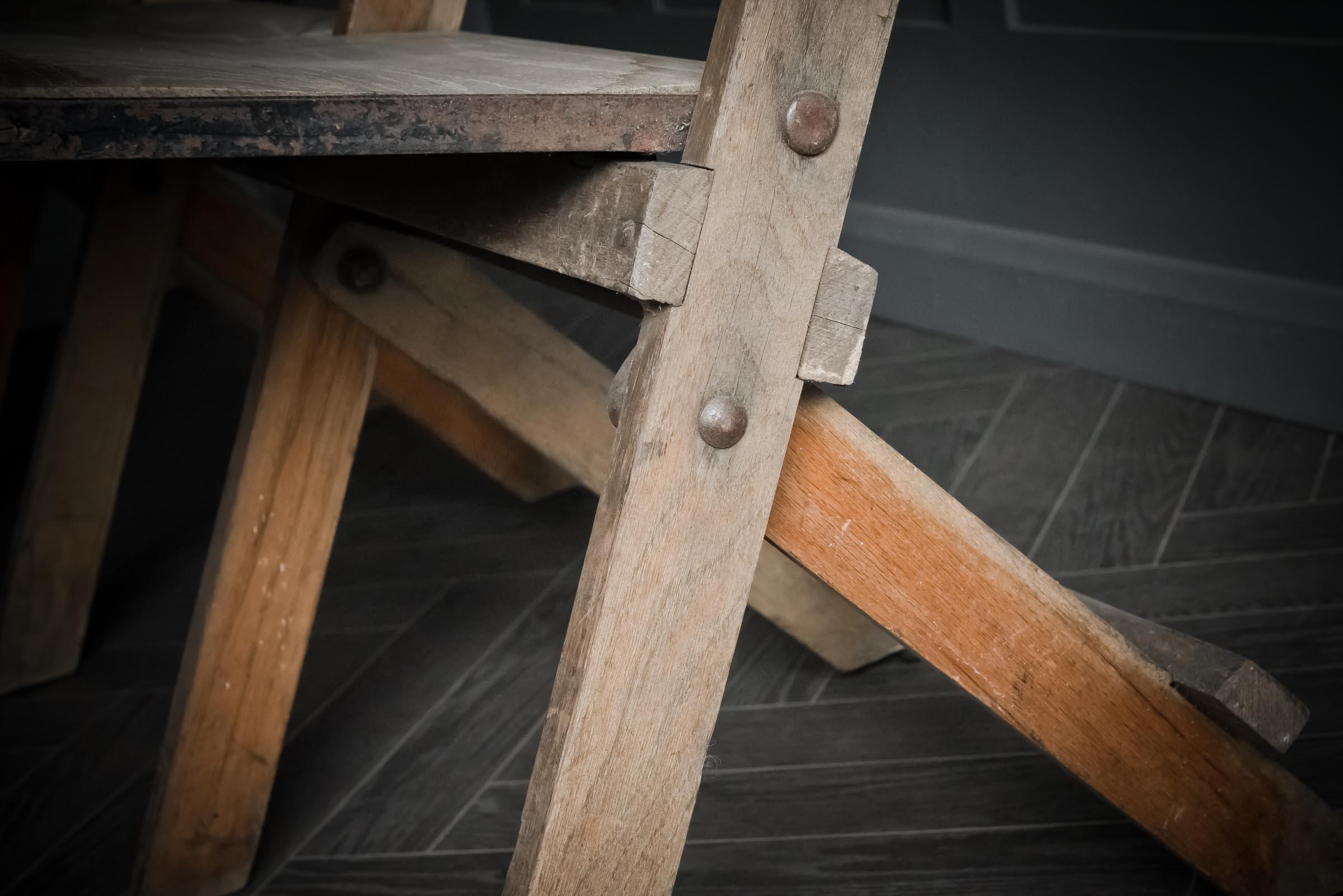 Wood Triple Folding Norfolk Bench For Sale