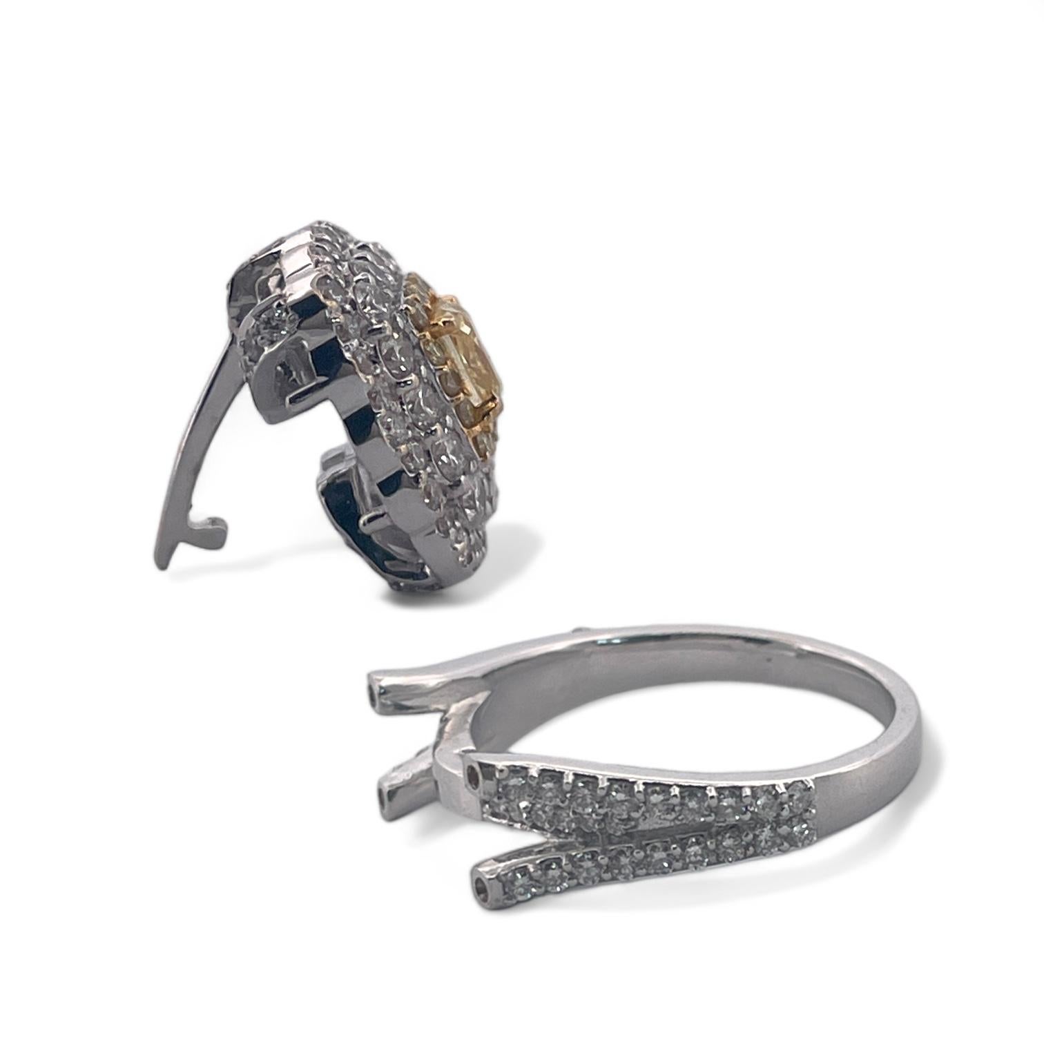 Experience the brilliance of this versatile 18K white gold piece, designed to be worn as both a ring and a pendant. Featuring a stunning triple halo of sparkling diamonds, it exudes luxury and elegance. Perfect for any occasion, this piece offers