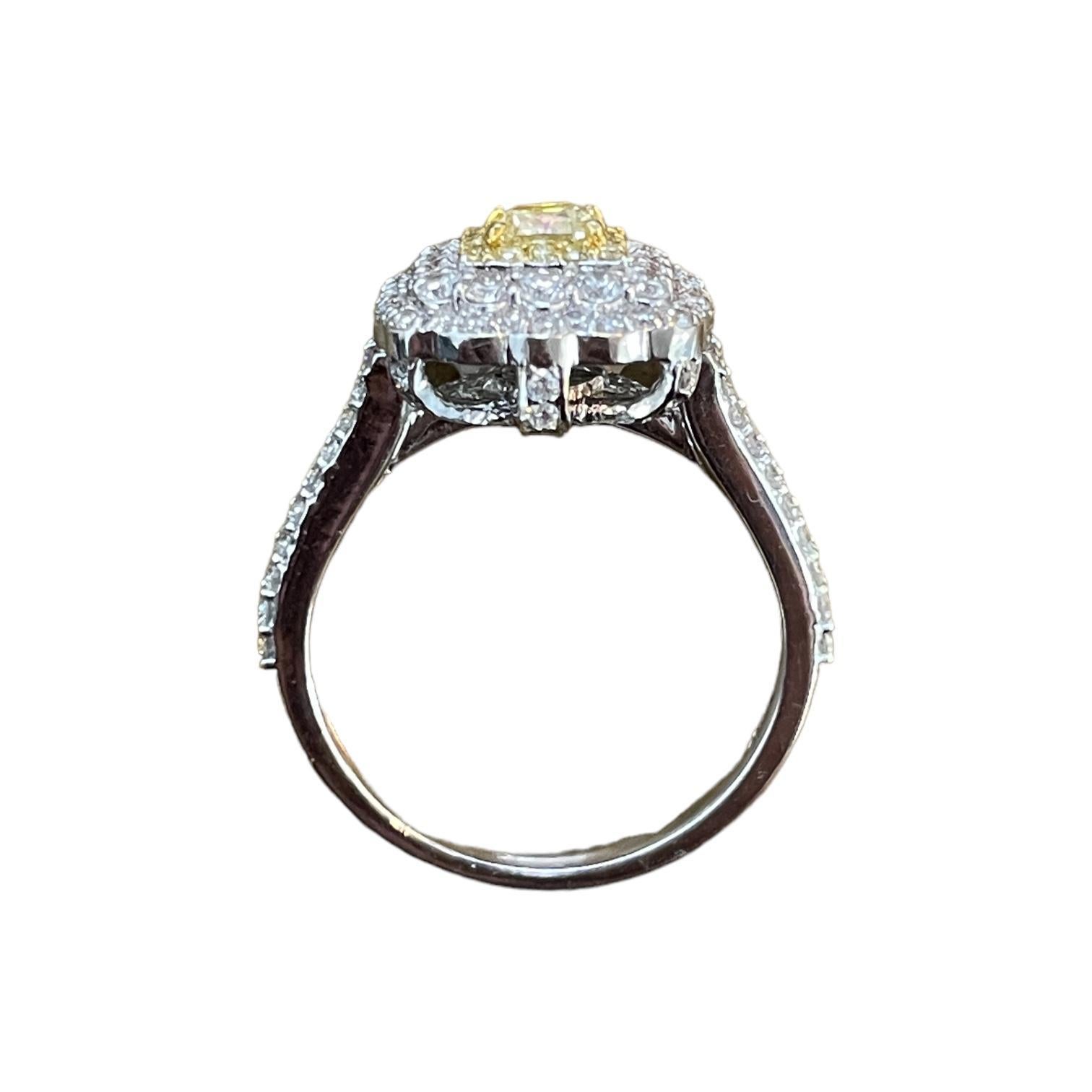 Women's or Men's Triple Halo Radiance: 18K White Gold Natural Diamond Ring/Pendant For Sale