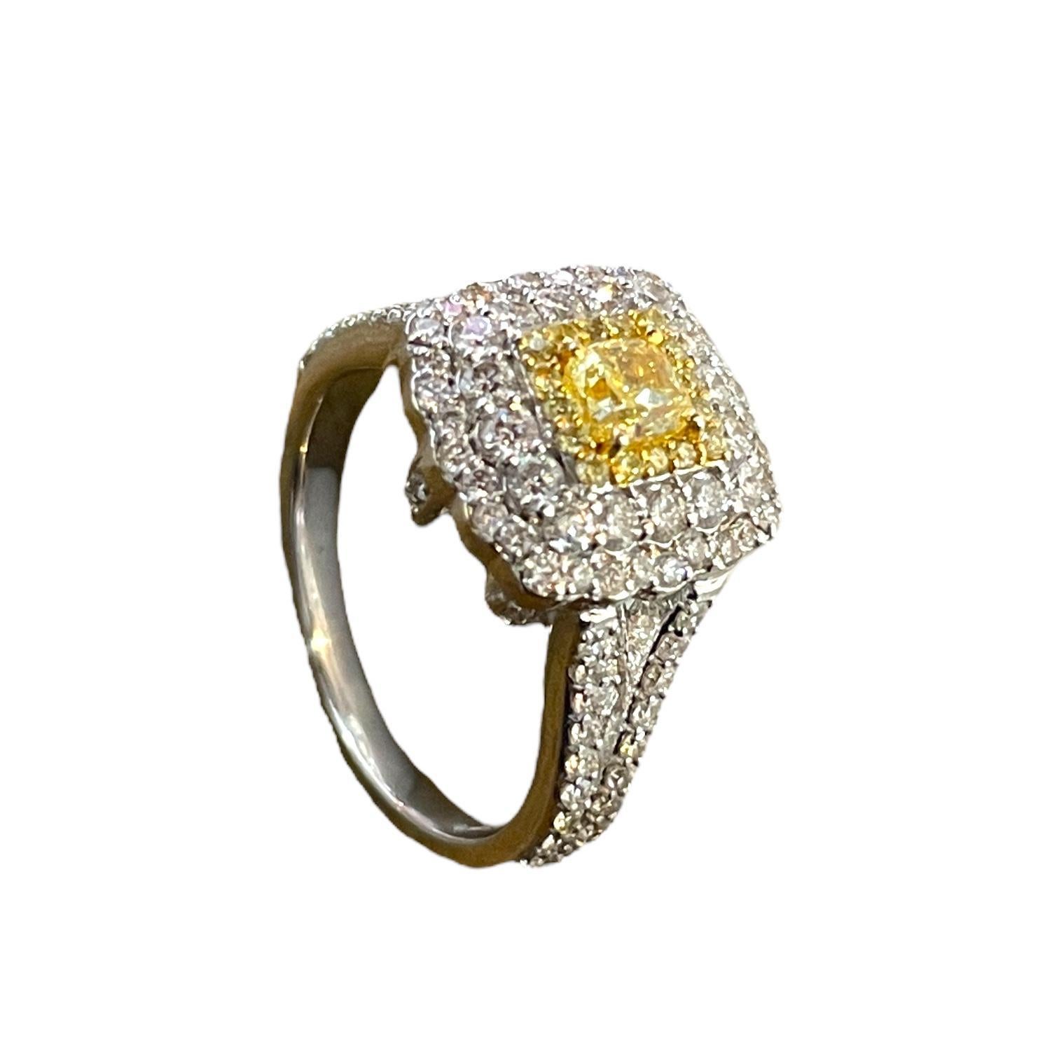 Triple Halo Radiance: 18K White Gold Natural Diamond Ring/Pendant For Sale 1