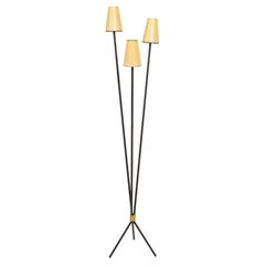 Triple Headed Wrought Iron Floor Lamp, France 1960's