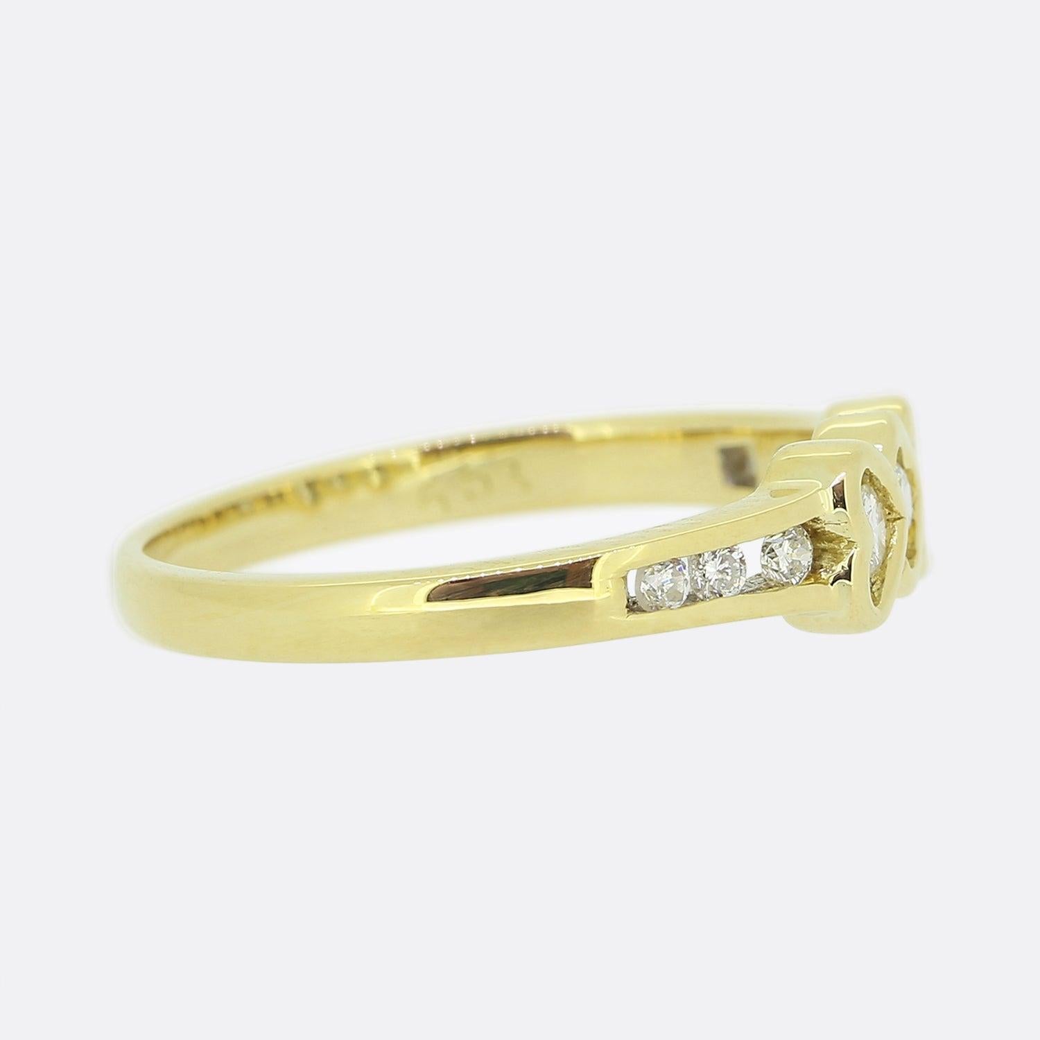 Brilliant Cut Triple Heart Diamond Ring