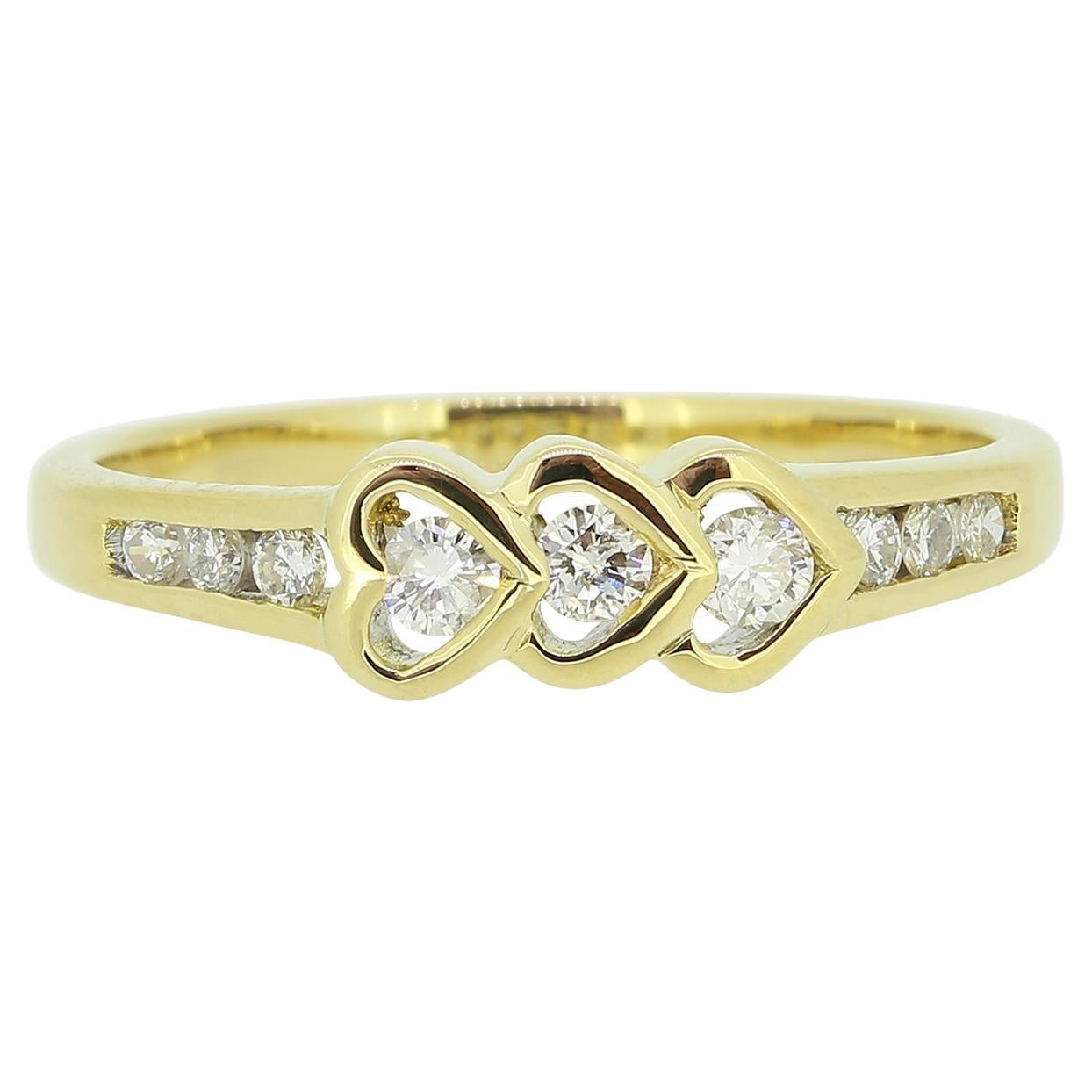 Triple Heart Diamond Ring