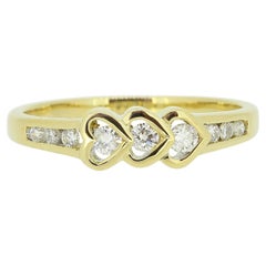 Triple Heart Diamond Ring