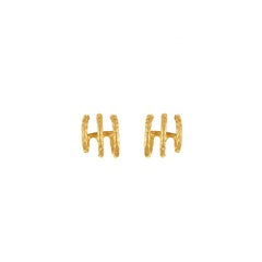Triple Huggie Hoop Earring in 22k Gold