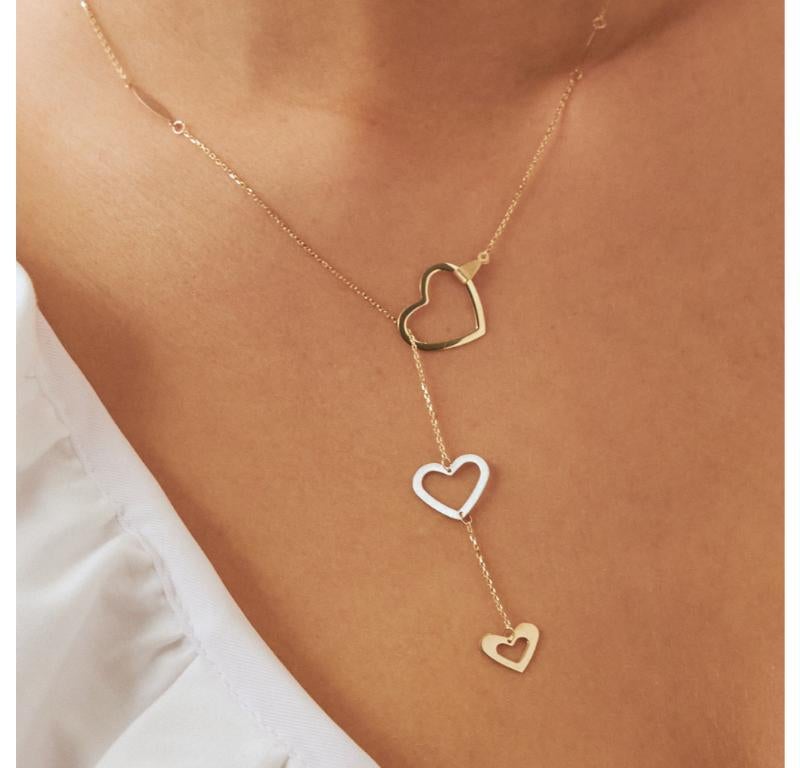Women's Triple Intertwined Heart Necklace 16