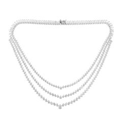 Triple Layer Pear Cut Diamond Wedding Necklace For Wife 14K White Gold Jewelry