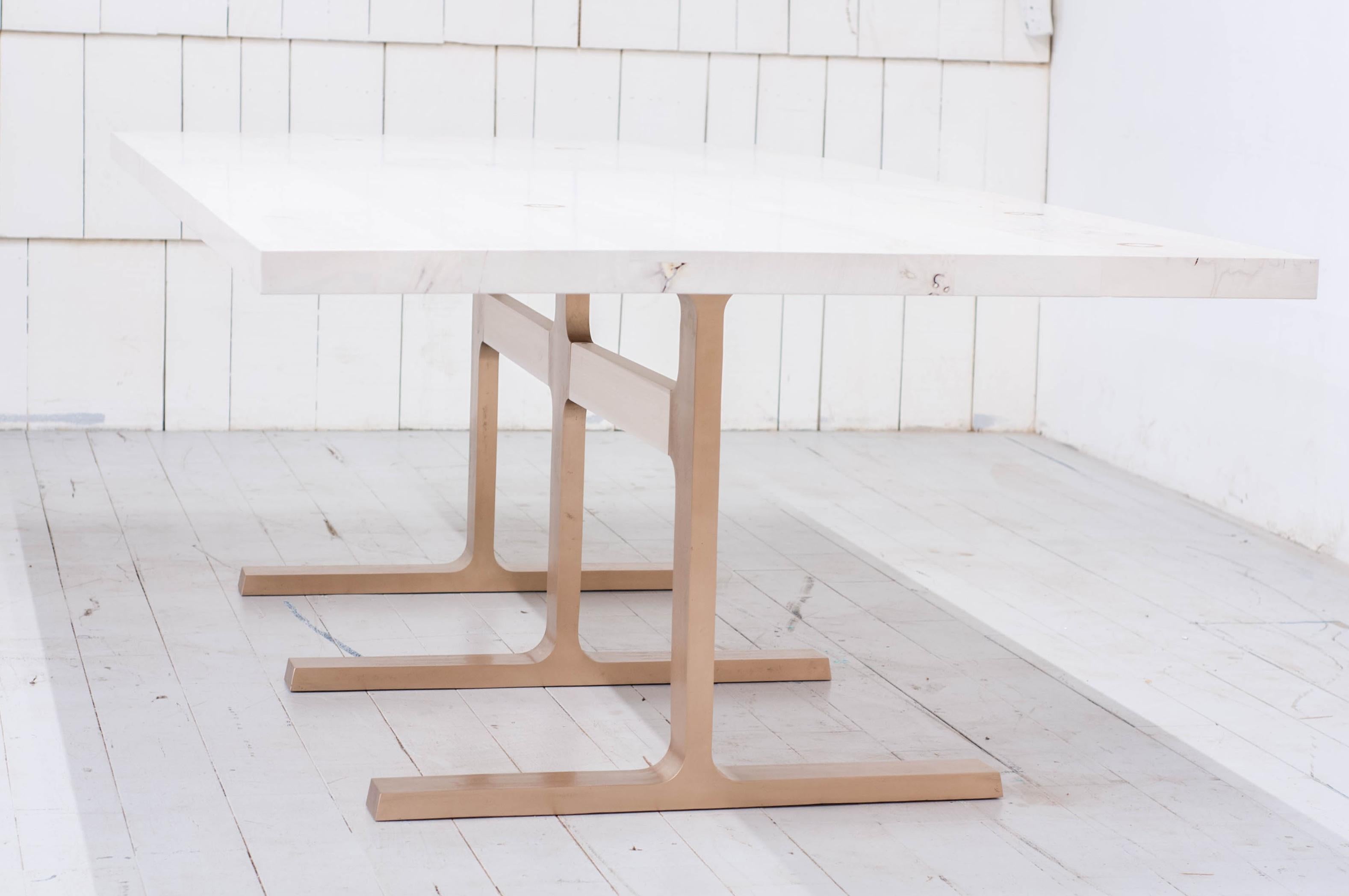 Triple Leg Bronze Shaker Table in Bleached Maple 1