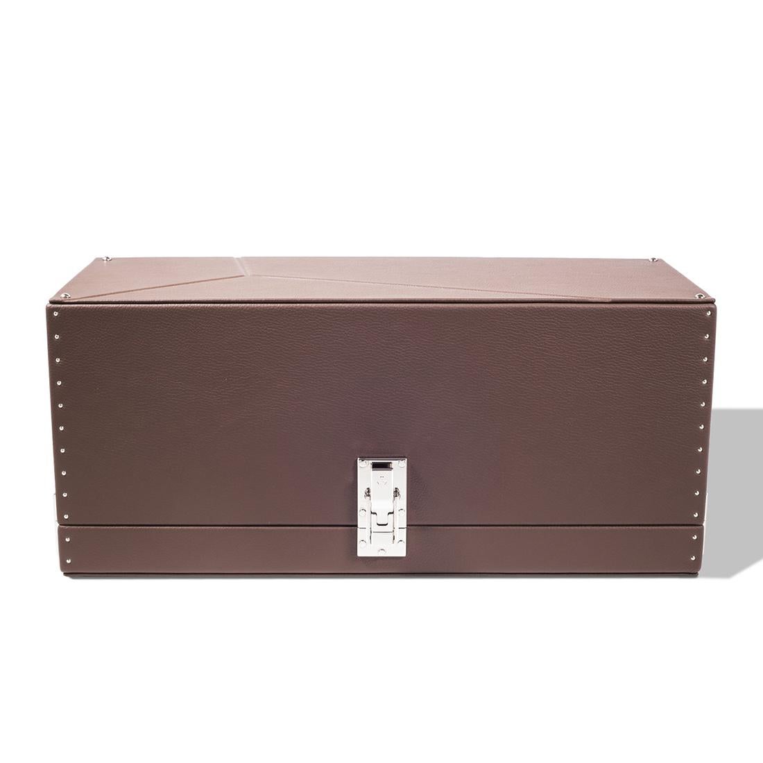 Contemporary Triple Luxwatch Brown Box For Sale