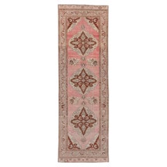 Chemin de table Oushak Vintage Triple Médaillon Rose Crépuscule