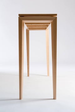 Triple Mitred Maple Console Table Tapered Legs