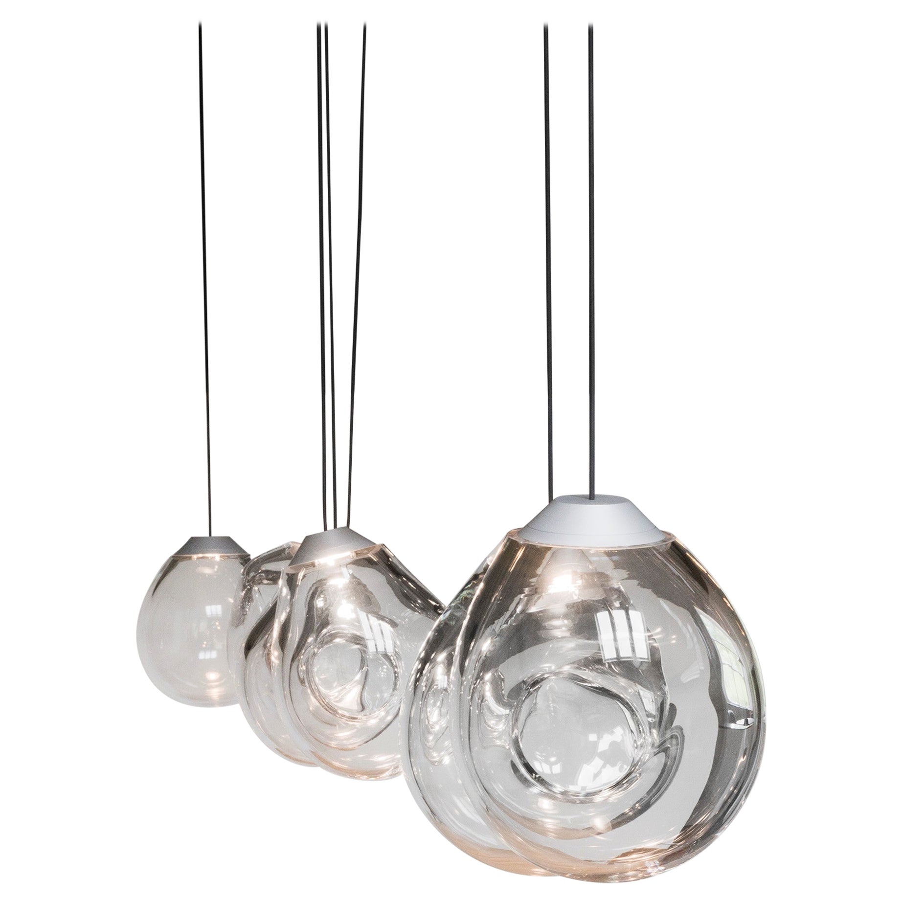 Triple Momentum Blown Glass Pendants by Alex de Witte