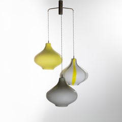 Triple Onion Pendant Light by Massimo Vignelli, Venini Murano, Italy, 1955