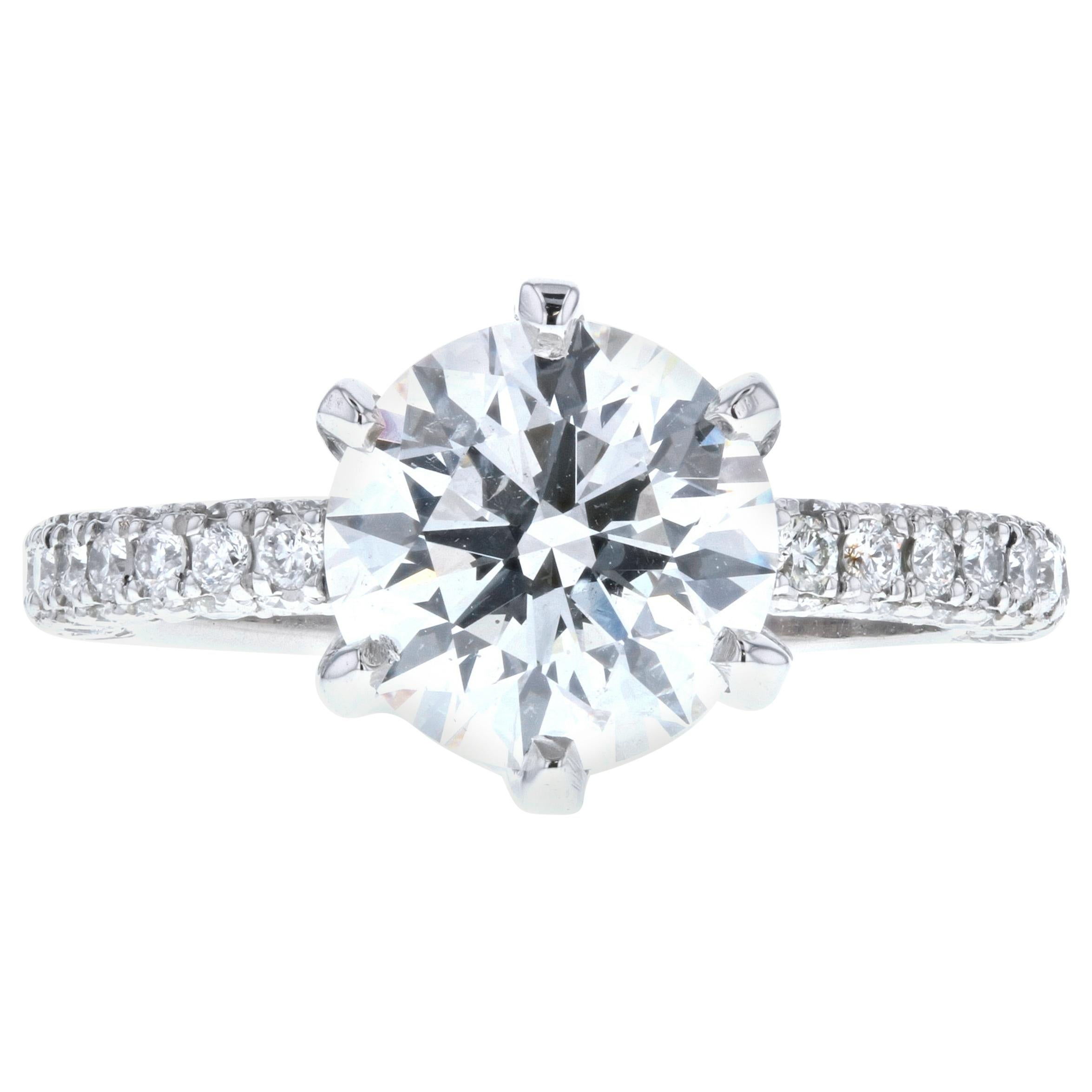 Triple Pave Diamond Engagement Ring with Six Prong Setting