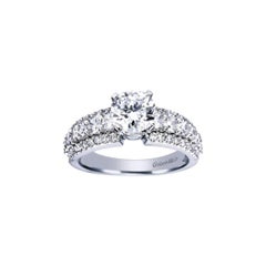 Triple Pave Solitaire Design Diamond Engagement Mounting